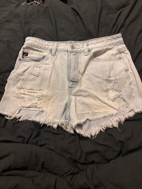 KanCan Light Blue Distressed Denim Shorts